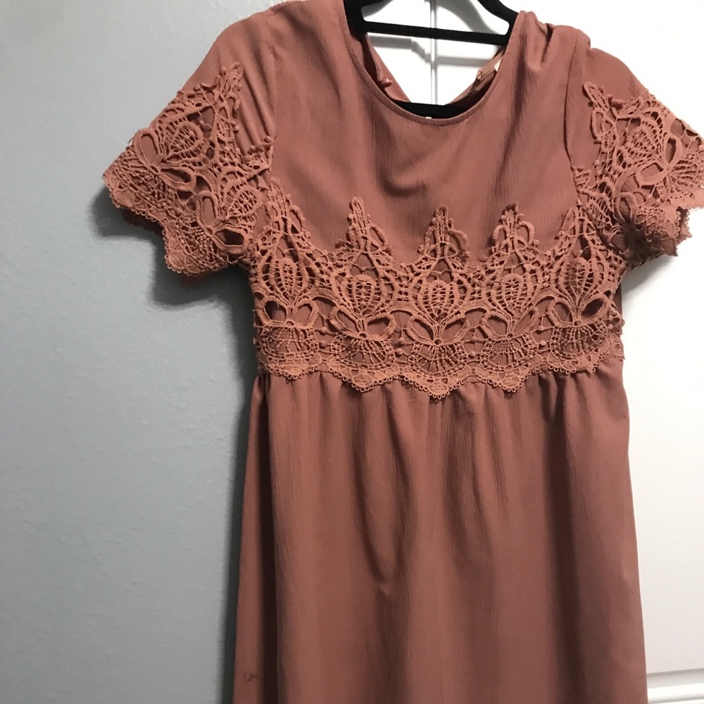 Romwe Nude Pink Baby doll dress